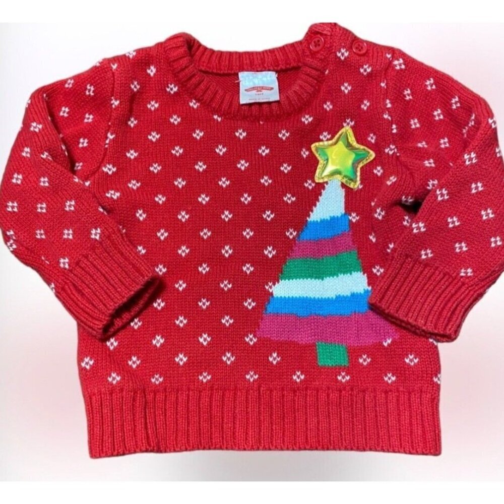 Holiday Time Baby Christmas Tree Knit Sweater Size 12 months